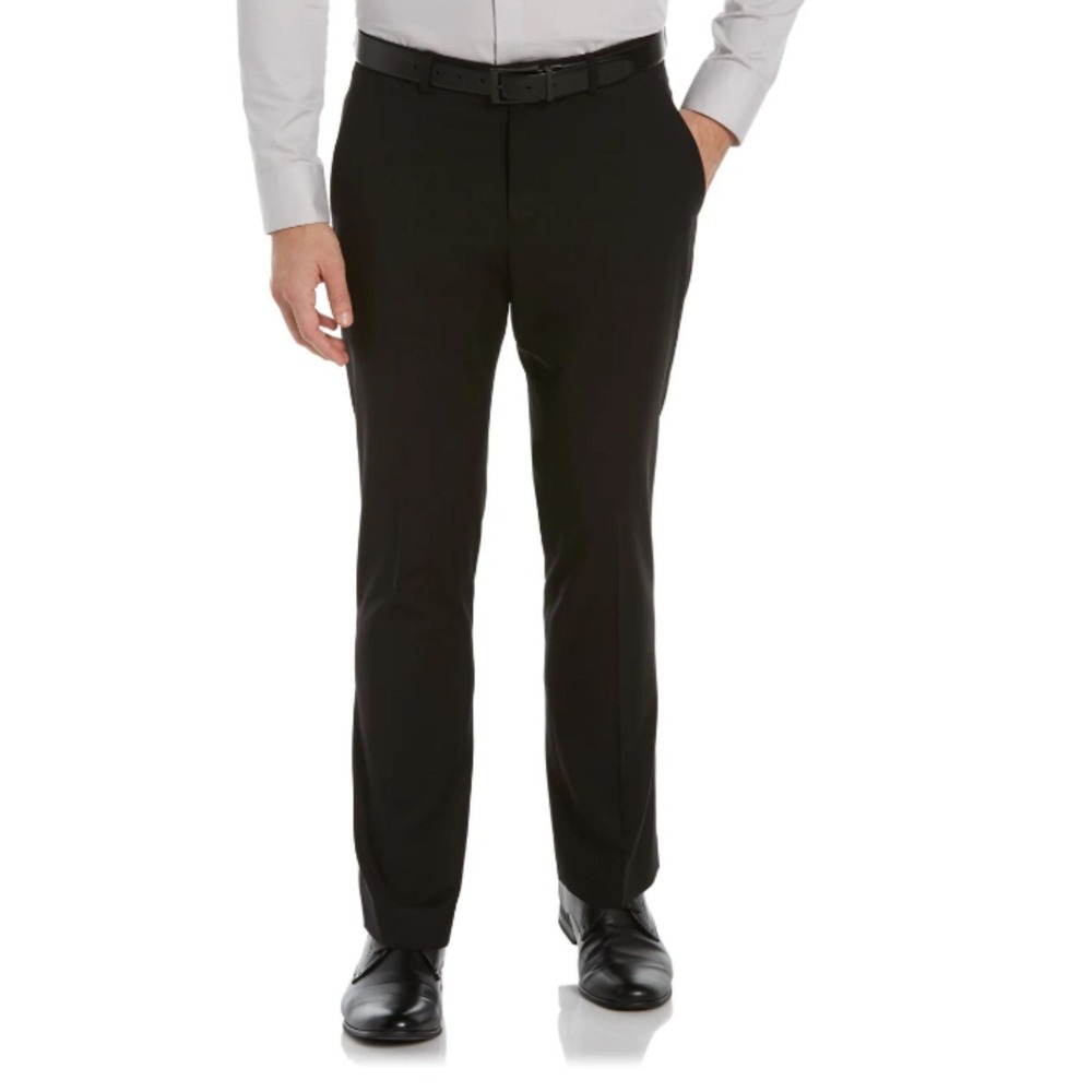 Perry Ellis Portfolio Essentials Dress Pants Mens 30x32 Black Slim Fit Non-Iron